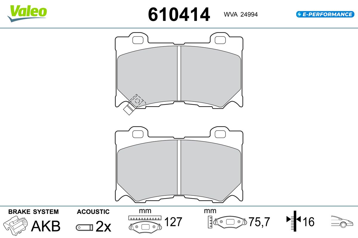 Sada brzdových platničiek kotúčovej brzdy VALEO